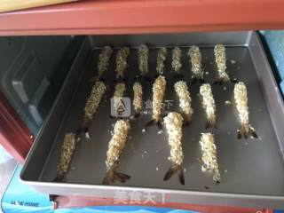 烤黄金脆皮虾的做法步骤：11