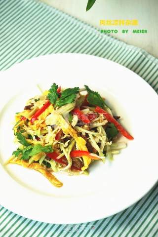 【【肉丝凉拌杂蔬】】的做法步骤：9