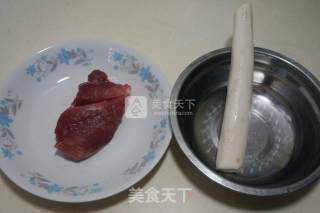 微波炉版肉片山药汤的做法步骤：1