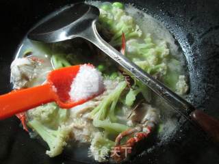 毛豆螃蟹花菜羹的做法步骤：7