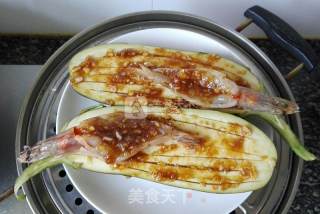 蒜蓉茄虾蒸面的做法步骤：6