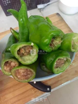 虎皮尖椒酿肉的做法步骤：4