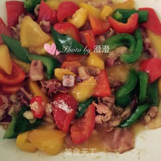 培根炒彩椒的做法步骤：10