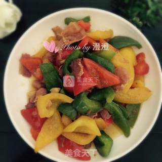培根炒彩椒的做法步骤：13