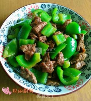 青椒牛肉粒的做法步骤：8