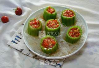 蒜蓉粉丝蒸丝瓜的做法步骤：9