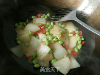 毛豆炒冬瓜的做法步骤：5