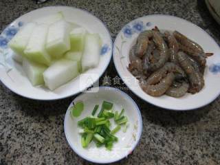 基围虾煮冬瓜的做法步骤：1