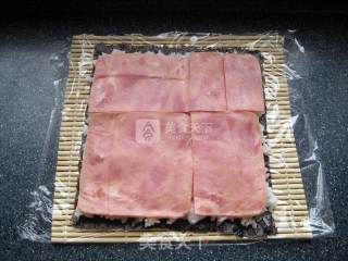 牛油果火腿寿司——两种卷法两样花色的做法步骤：16