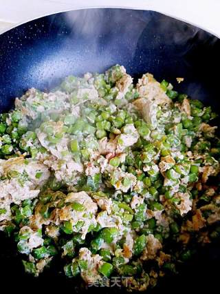 虾酱鸡蛋炒四季豆的做法步骤：5