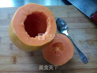木瓜牛奶冻的做法步骤：2