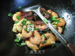 千张结煮鲜虾的做法步骤：10