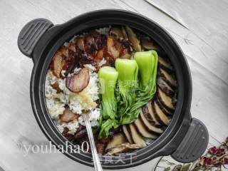 腊肉煲仔饭的做法步骤：7