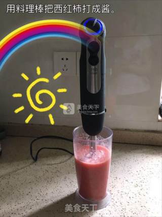 夏日最美搭——果蔬肉末面+果汁的做法步骤：1