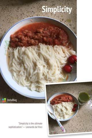 夏日最美搭——果蔬肉末面+果汁的做法步骤：7