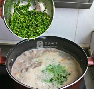 健康蔬菜杂豆红薯羹（菜豆糊、菜和渣）的做法步骤：5