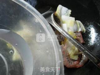 白菜炒基围虾的做法步骤：5