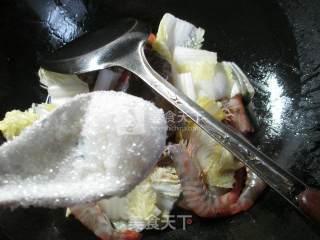 白菜炒基围虾的做法步骤：8