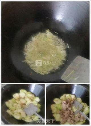 过油肉炒西葫芦片的做法步骤：4