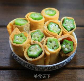 秋葵鸡蛋卷的做法步骤：6