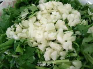 凉拌蒜香香菜花生碎的做法步骤：4