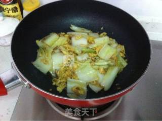 海米鸡蛋烩小白菜的做法步骤：3