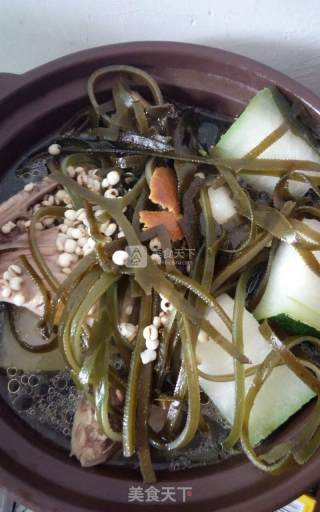 鸭子煲冬瓜海带汤的做法步骤：4