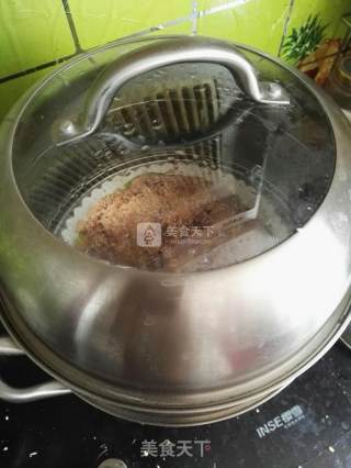 南瓜版米粉蒸肉的做法步骤：7