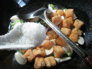 毛豆茭白煮小油豆腐的做法步骤：7