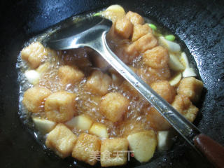 毛豆茭白煮小油豆腐的做法步骤：8