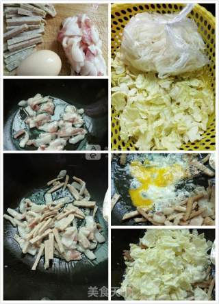 包菜炒河粉的做法步骤：1