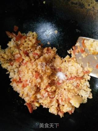 番茄蛋炒饭的做法步骤：6