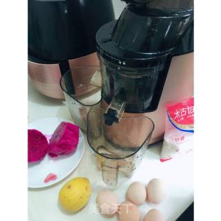 韩优空气炸锅——红心火龙果蛋糕的做法步骤：1
