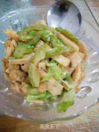 苦瓜青菜炒饼丝的做法步骤：4
