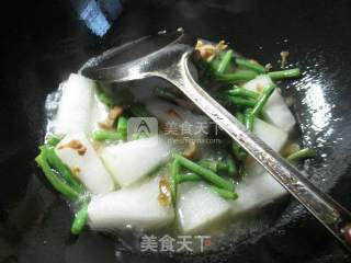 榨菜丝带豆煮冬瓜的做法步骤：4