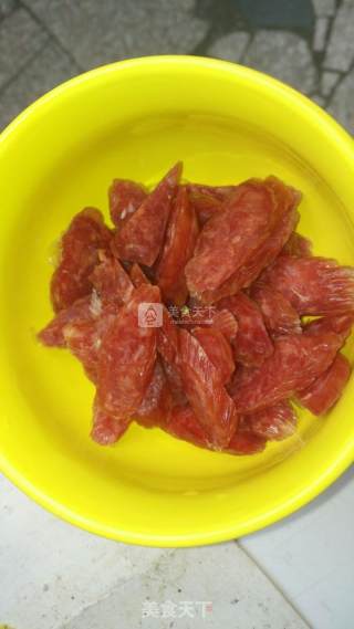 刀豆炒腊肠的做法步骤：1