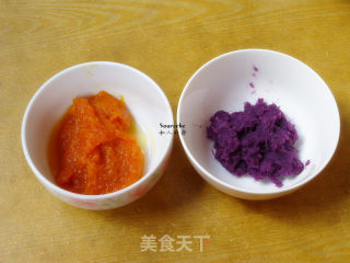 多彩玫瑰馒头的做法步骤：1