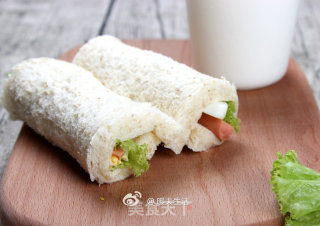 蔬菜吐司卷的做法步骤：8