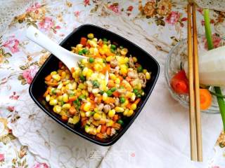 鲜香肉末炒粒粒的做法步骤：15