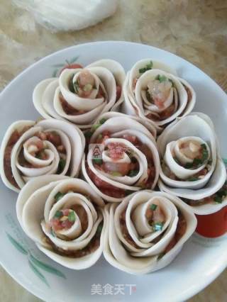 七夕玫瑰形状饺子的做法步骤：5