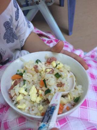 香肠蛋炒饭的做法步骤：11