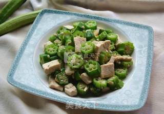 豆腐炒秋葵的做法步骤：6