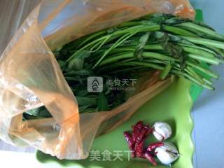 蒜蓉椒香空心菜的做法步骤：1
