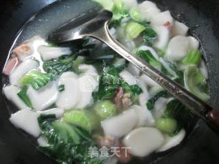 青菜腊鸡腿年糕汤的做法步骤：8