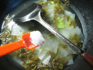 雪菜蚕豆冬瓜汤的做法步骤：6