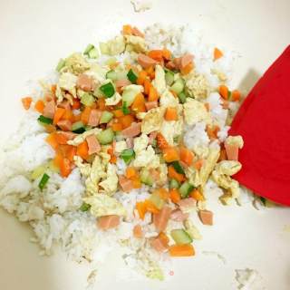 火腿炒蛋饭的做法步骤：7