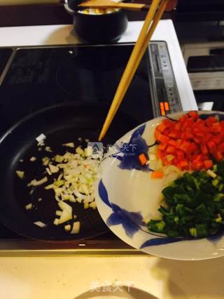 孜然牛肉炒饭的做法步骤：6