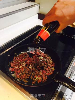 孜然牛肉炒饭的做法步骤：8