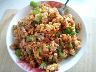 韩式辣酱什锦炒饭的做法步骤：6