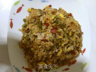 酸豆角炒饭的做法步骤：6